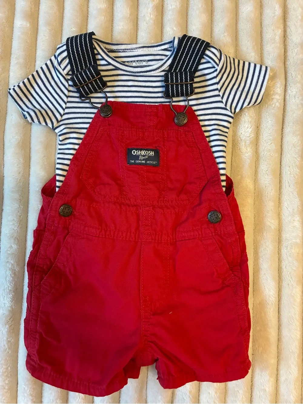 OshKosh 6M Short Overalls Outfit Set – Washed, Never Worn